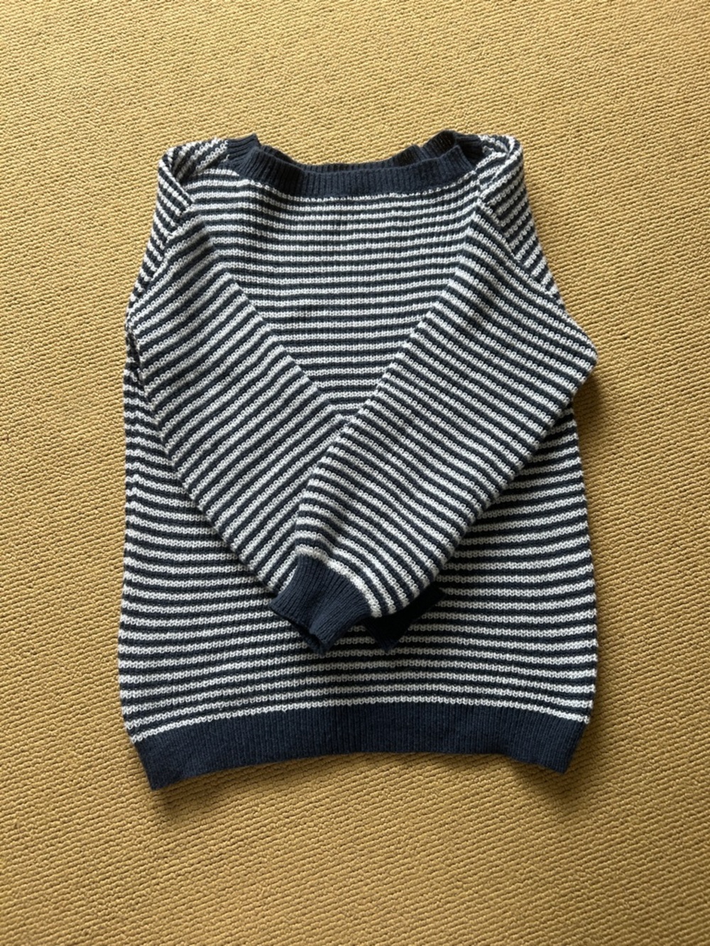 Striped Navy and White Women’s Knit Sweater